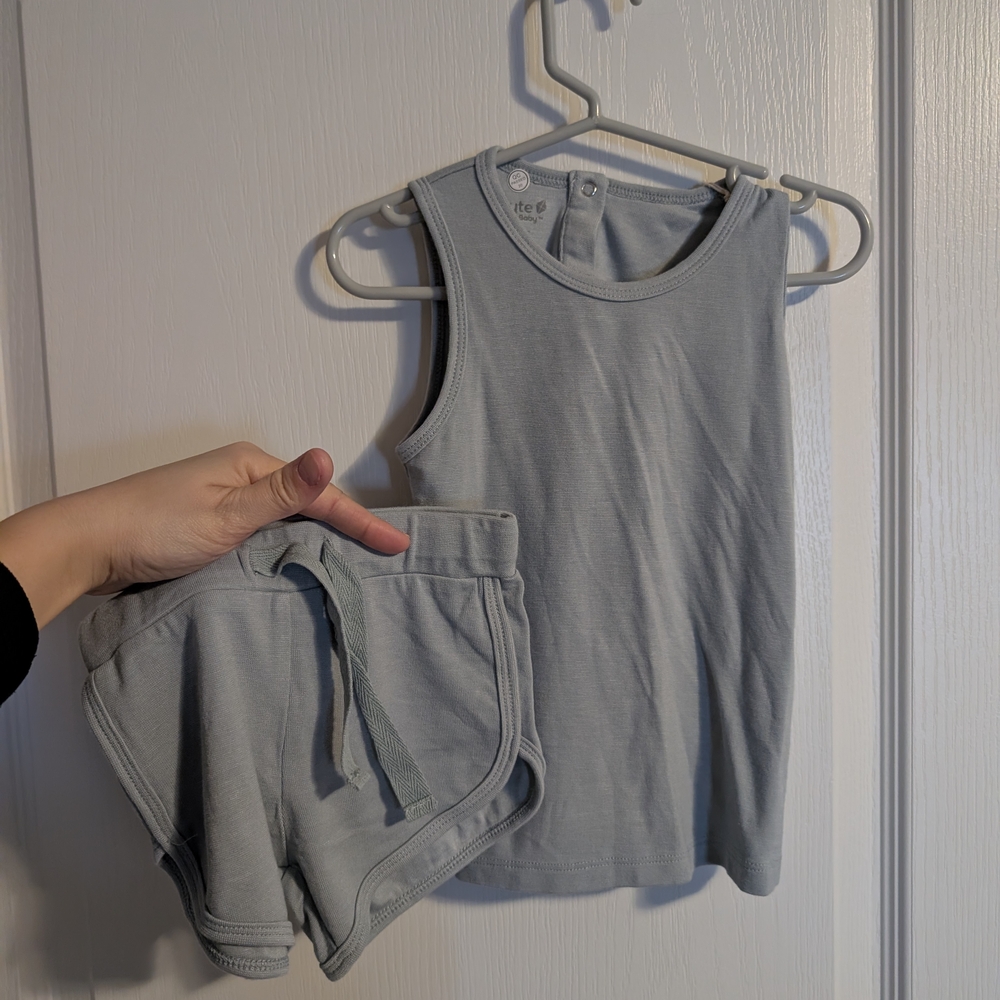 Kyte BABY Light Gray Tank Top and Shorts Set